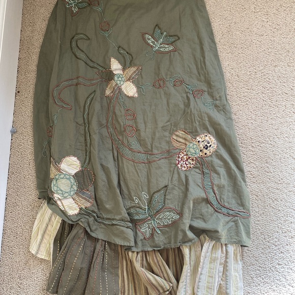 Vintage Y2K Renee Derhy high low embroidered layered ruffle skirt - Picture 4 of 4